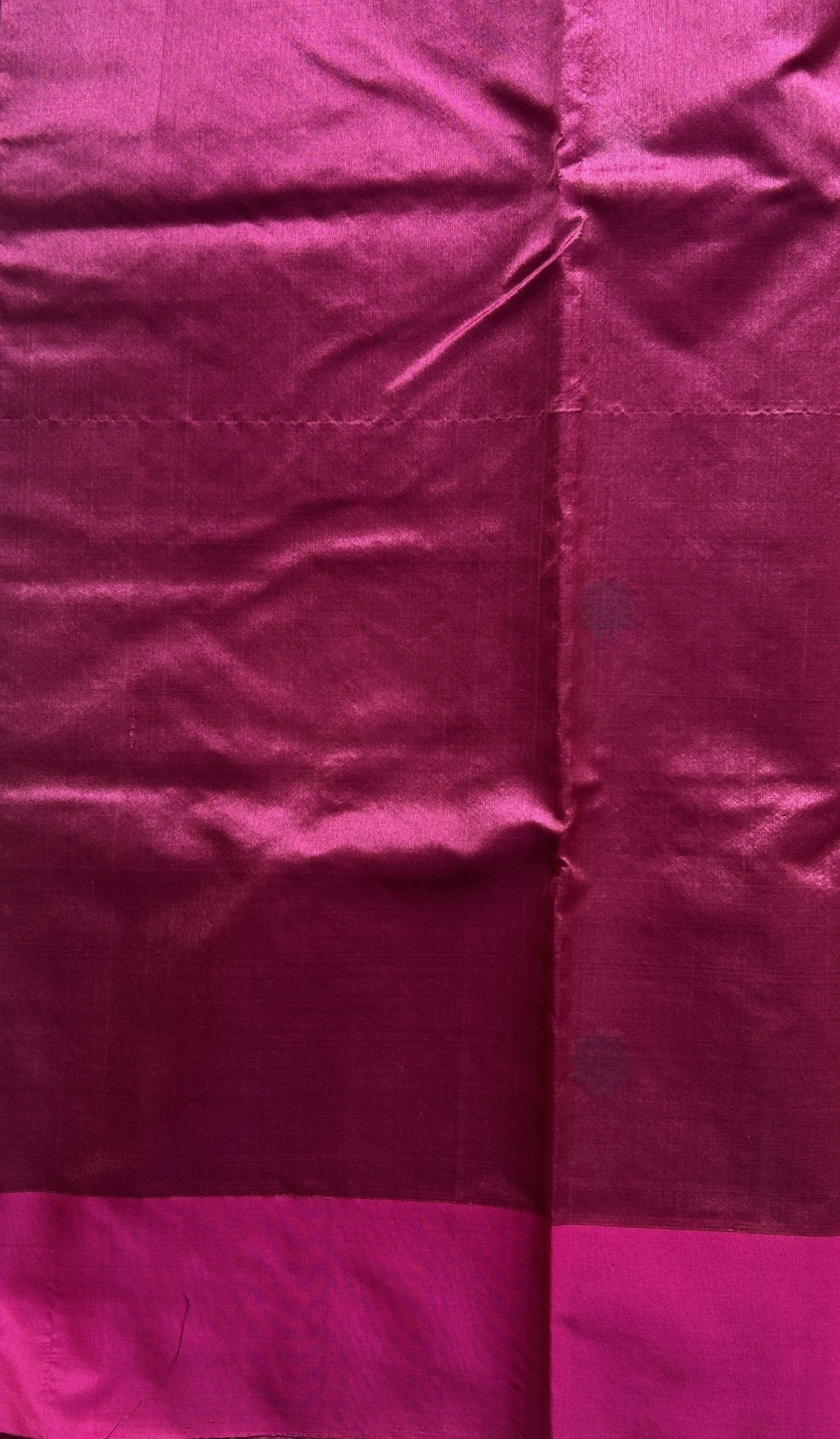 Chanderi Silk Saree Magenta Pink color Elegantly Paired with a Plain border - Sampradaya Designer Studio
