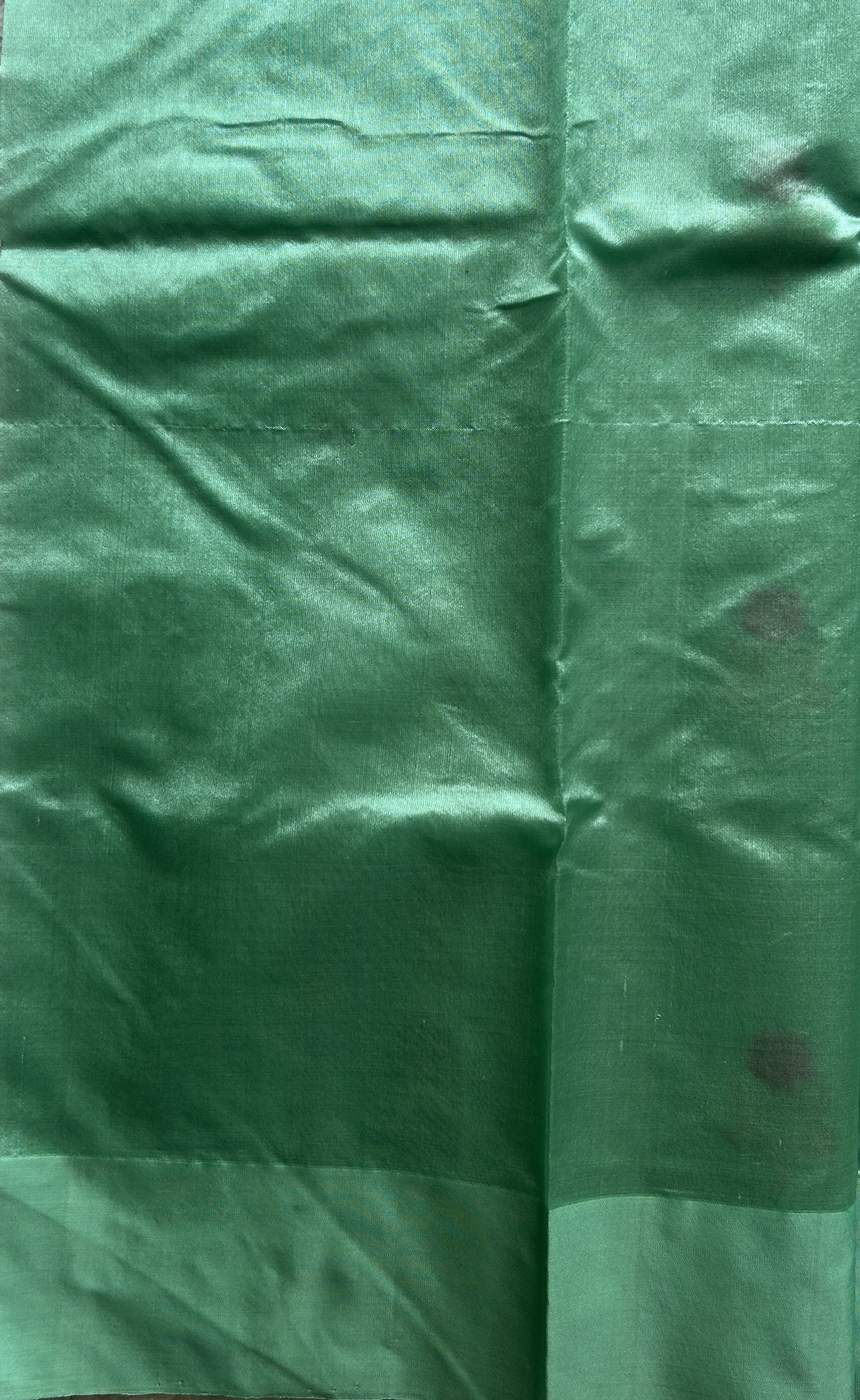 Chanderi Silk Saree Lux Green color Elegantly Paired with a Plain border - Sampradaya Designer Studio
