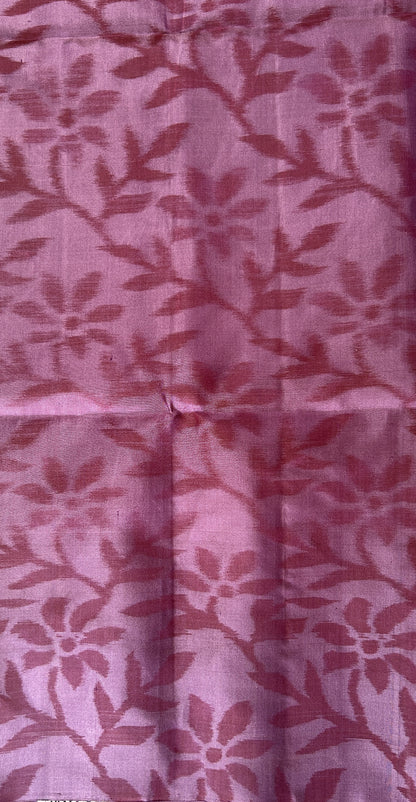 Kanjivaram Festive Soft Silk Saree Magenta colored Saree complemented with a Mauve Colored Pochampally border. - Sampradaya Designer Studio