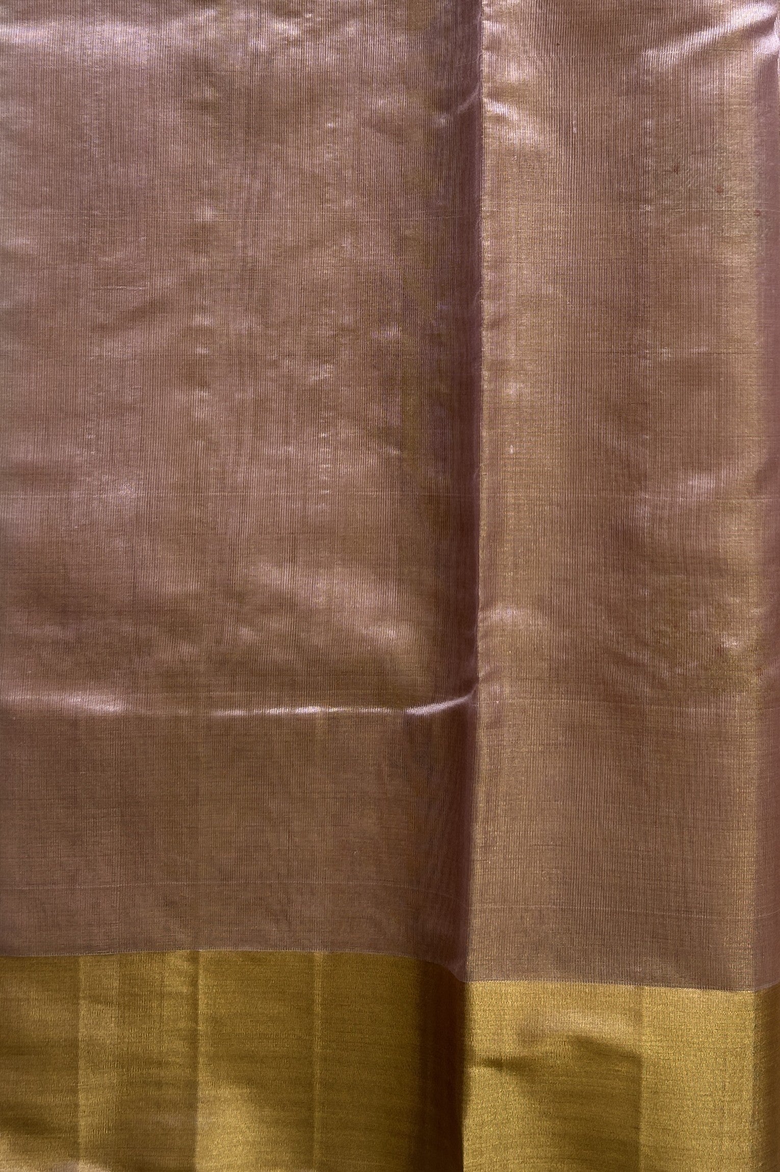 Chanderi Silk Saree Blush Pink color Elegantly Paired with a Gold Zari border - Sampradaya Designer Studio