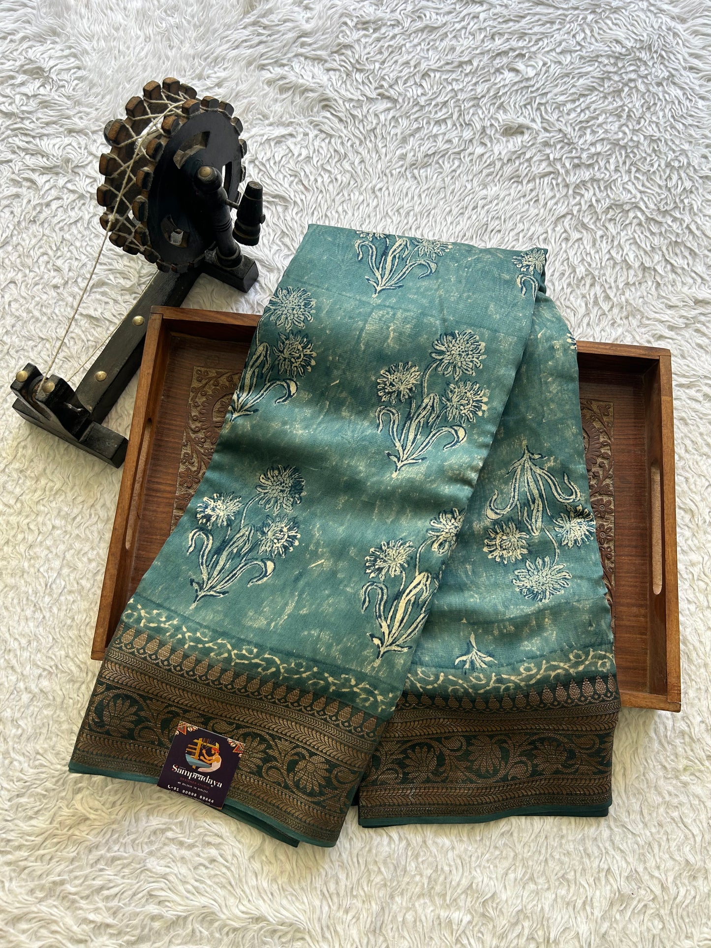 Blue Maheshwari  Cotton Saree For Women - Elegant Office & Daily Wear.