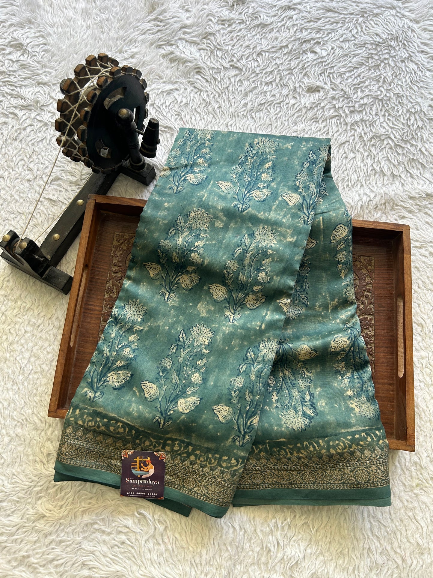 Blue Maheshwari  Cotton Saree For Women - Elegant Office & Daily Wear.