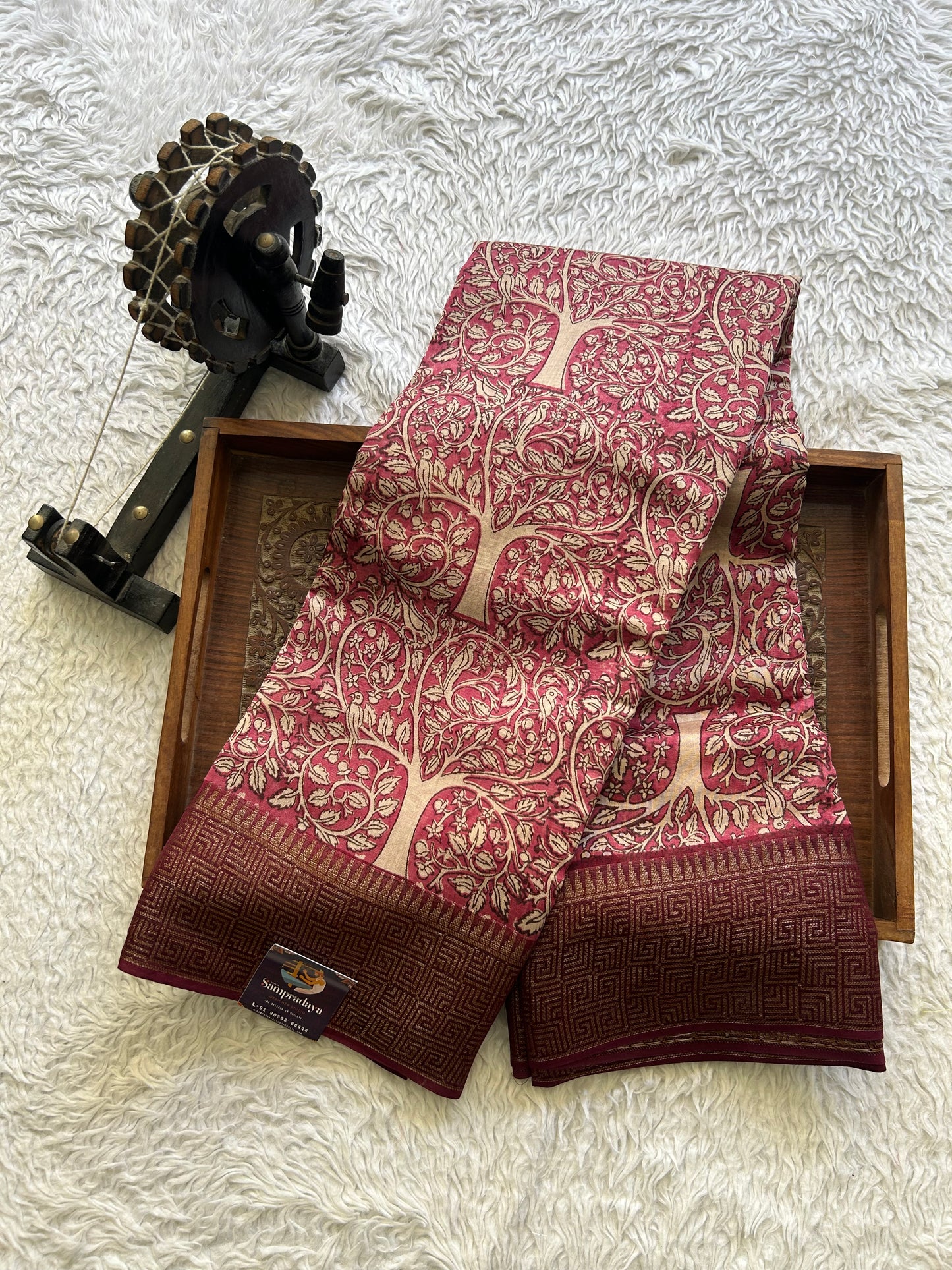 Onion Pink Maheshwari  Cotton Saree for Women - Elegant Office & Daily Wear.