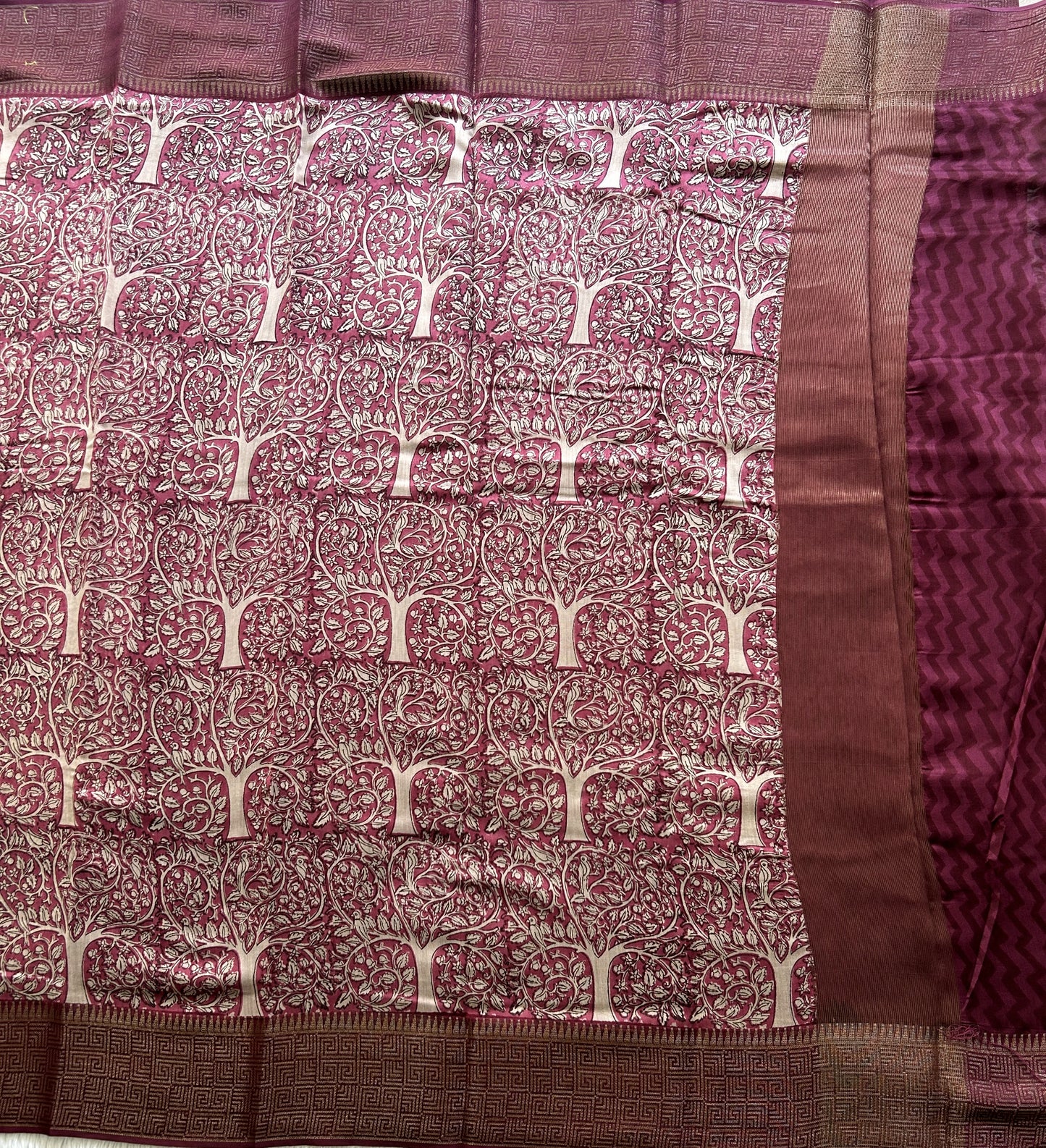 Onion Pink Maheshwari  Cotton Saree for Women - Elegant Office & Daily Wear.