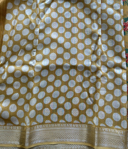 Light Yellow Maheshwari  Cotton Saree For women - Elegant Office & Daily Wear.