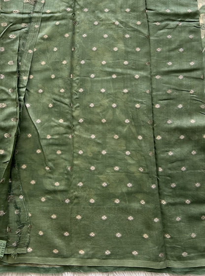 Mint Green Maheshwari  Cotton Saree For Women - Elegant Office & Daily Wear.
