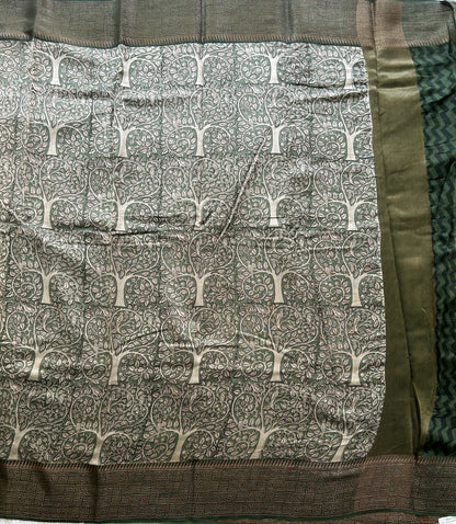 Green Maheshwari  Cotton Saree For Women - Elegant Office & Daily Wear.