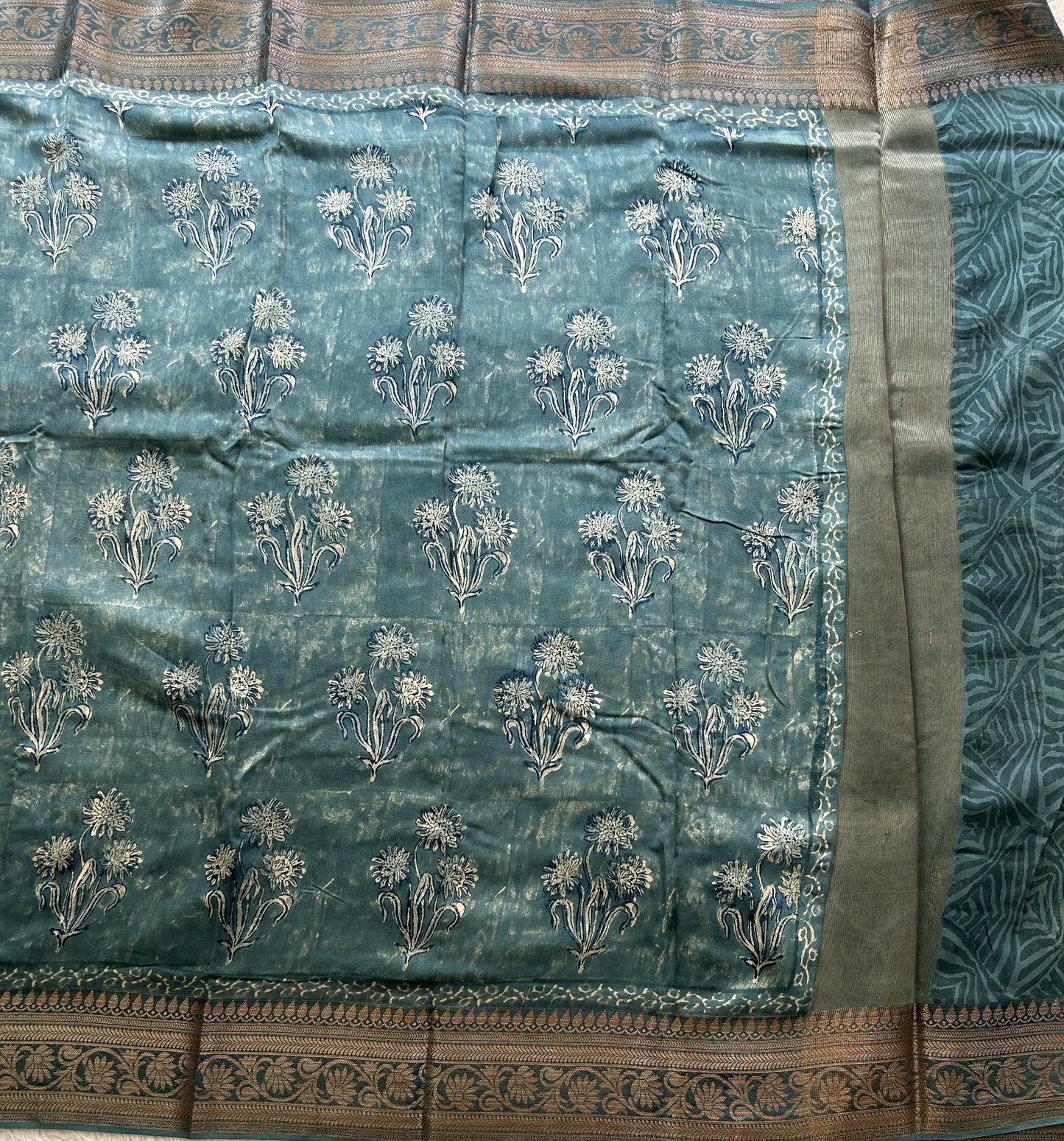 Blue Maheshwari  Cotton Saree For Women - Elegant Office & Daily Wear.
