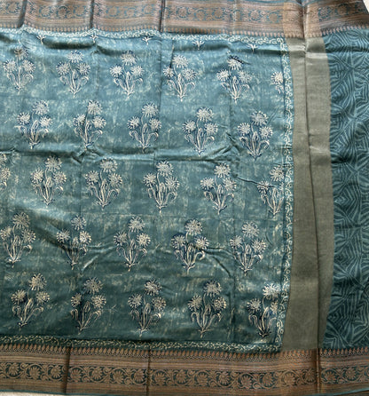 Blue Maheshwari  Cotton Saree For Women - Elegant Office & Daily Wear.