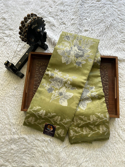 Pista Green Maheshwari  Cotton Saree For Women - Elegant Office & Daily Wear