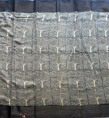Blue Maheshwari  Cotton Saree For Women - Elegant Office & Daily Wear.