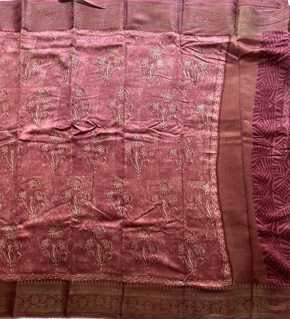 Onion Pink Maheshwari  Cotton Saree for Women - Elegant Office & Daily Wear.