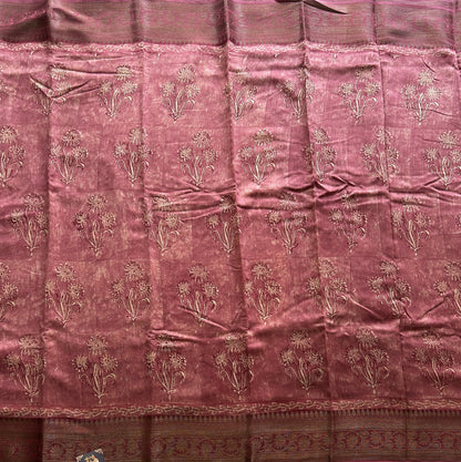 Onion Pink Maheshwari  Cotton Saree for Women - Elegant Office & Daily Wear.