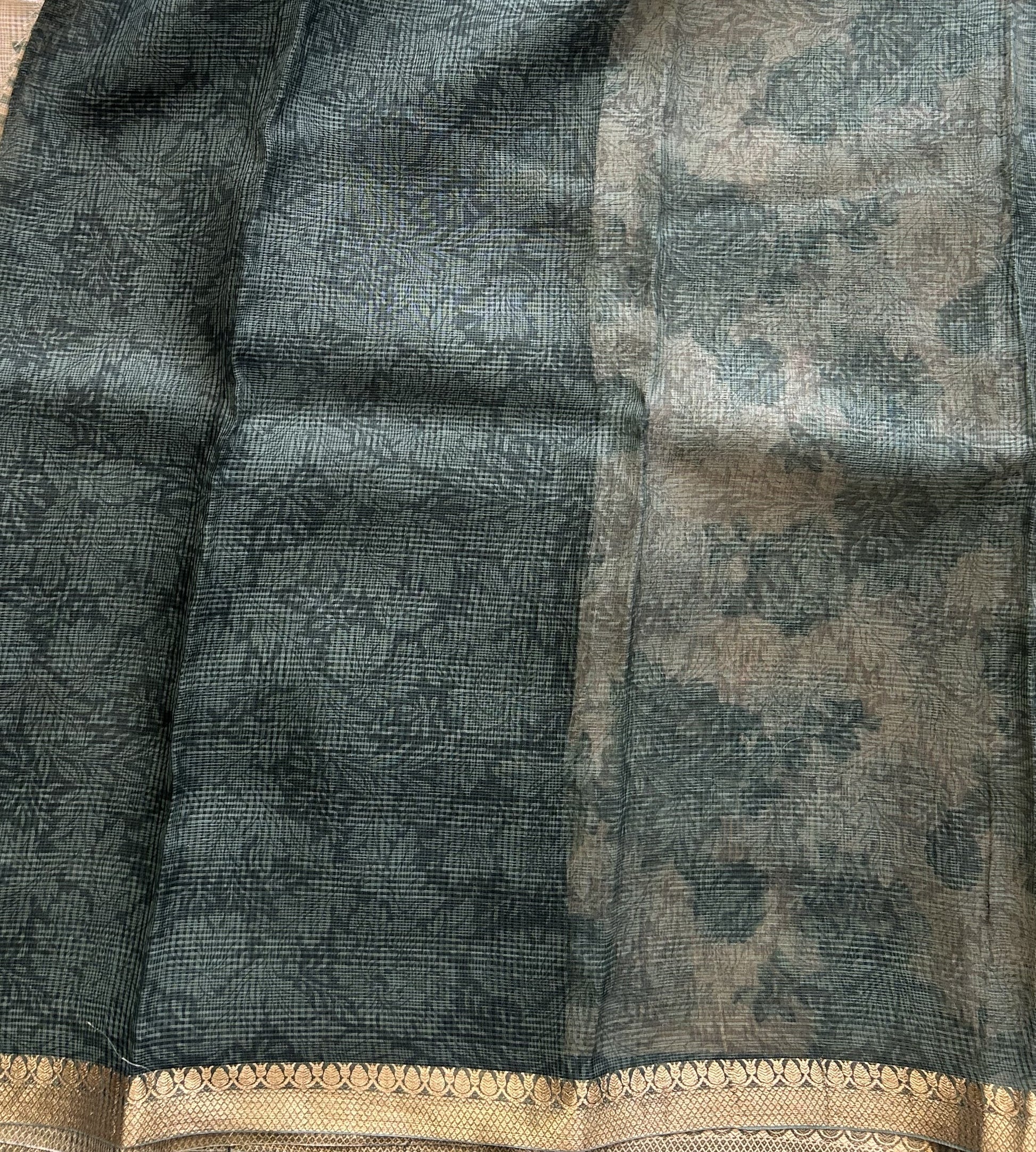 Cream Pure Cotton Kota Doria Saree | Airy Handloom Summer Drape - Sampradaya Designer Studio