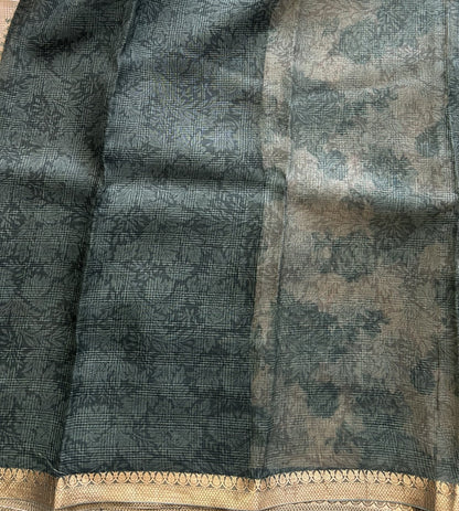 Cream Pure Cotton Kota Doria Saree | Airy Handloom Summer Drape