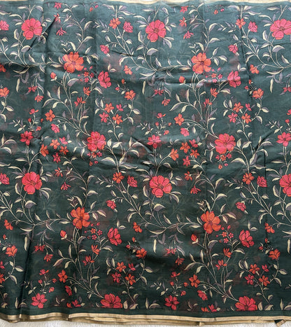 Green Pure Cotton Kota Doria Saree | Airy Handloom Summer Drape