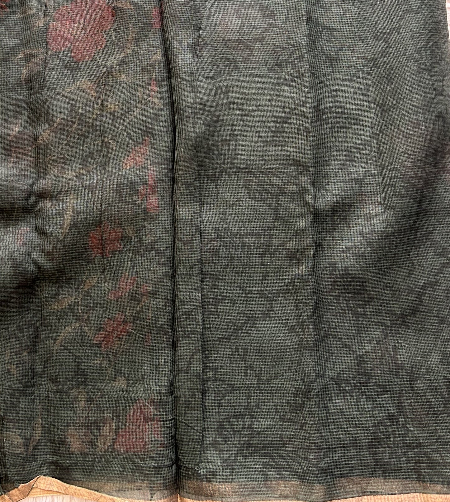 Green Pure Cotton Kota Doria Saree | Airy Handloom Summer Drape