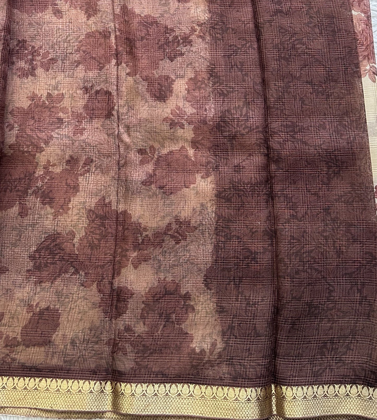 Cream Pure Cotton Kota Doria Saree | Airy Handloom Summer Drape