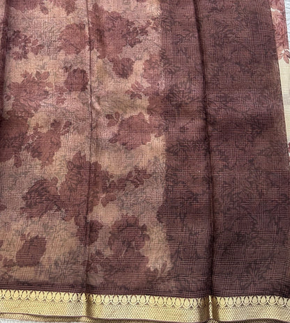 Cream Pure Cotton Kota Doria Saree | Airy Handloom Summer Drape