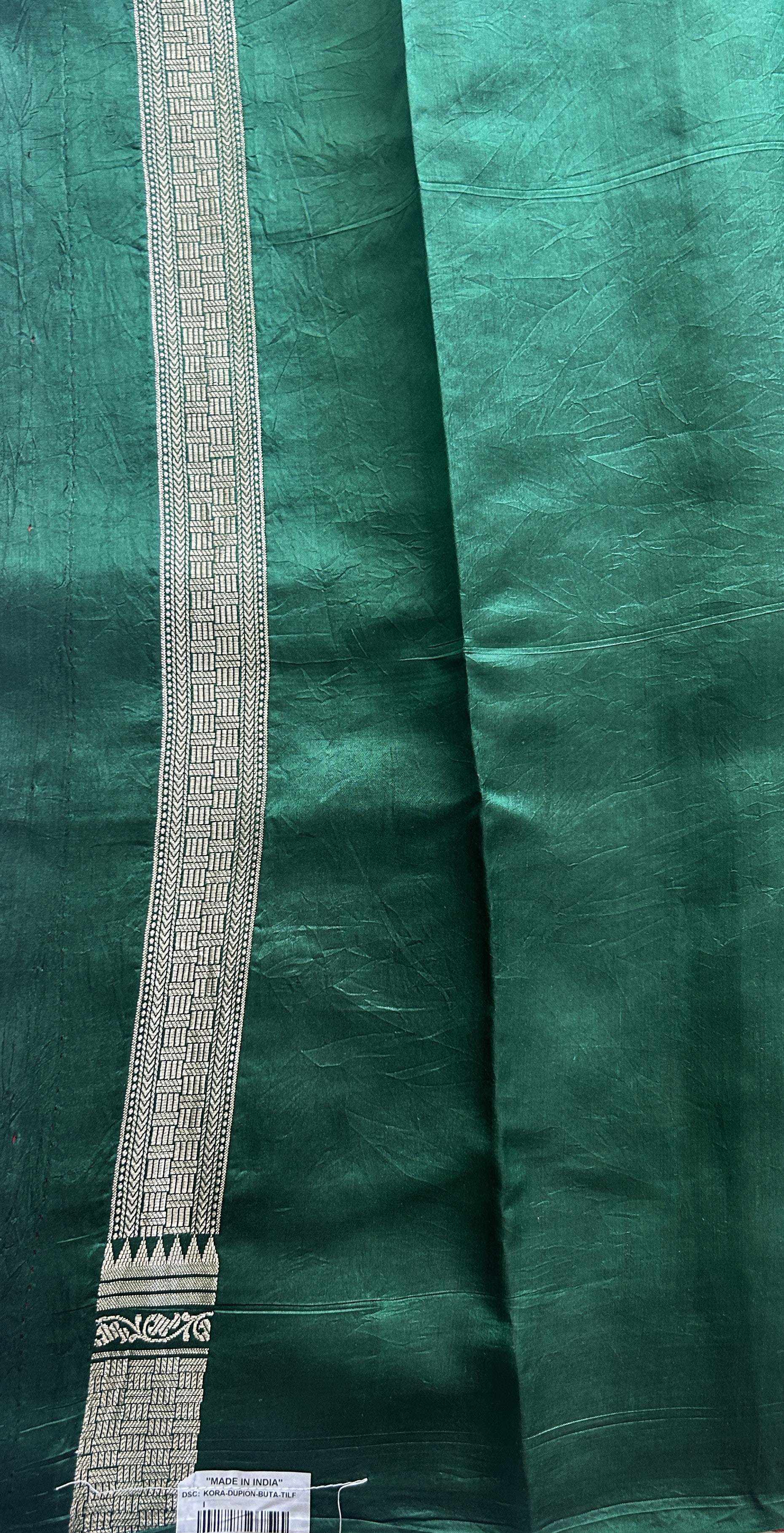Dupion Silk Saree Red Colored Complemented with a Zari Border. - Sampradaya Designer Studio