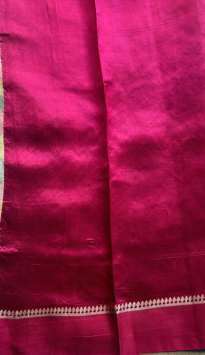 Dupion Silk Saree Rama Green Colored Complemented with a Zari Border. - Sampradaya Designer Studio