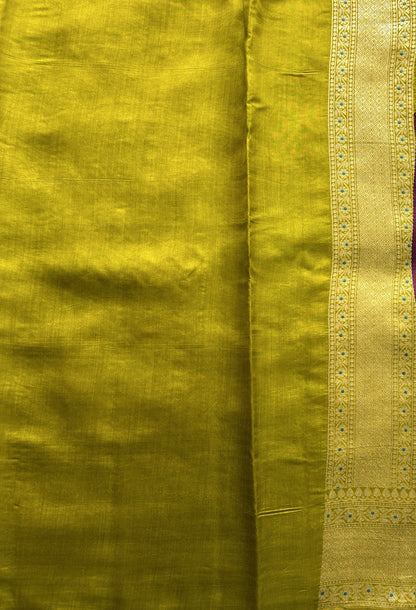 Dupion Silk Saree Wine Colored Complemented with a Zari Border. - Sampradaya Designer Studio