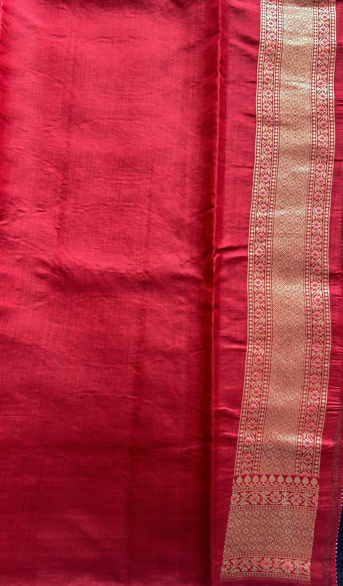 Dupion Silk Saree Ink Blue Colored Complemented with a Zari Border. - Sampradaya Designer Studio