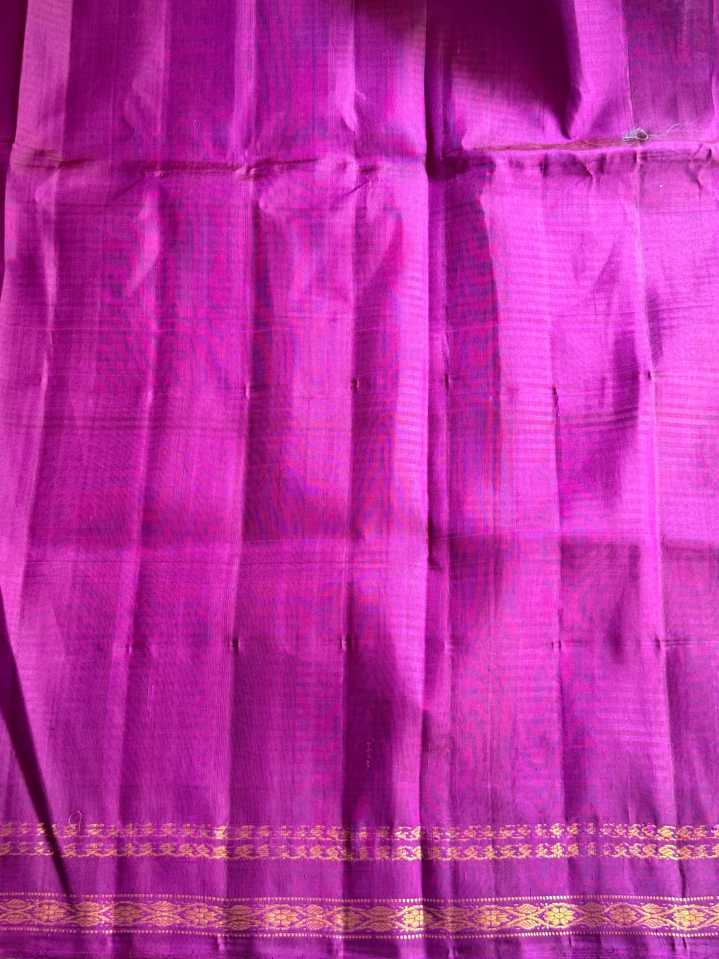 Peach Gadwal Silk Saree with Gold Zari Border — Pure Handloom | Silk Mark Certified