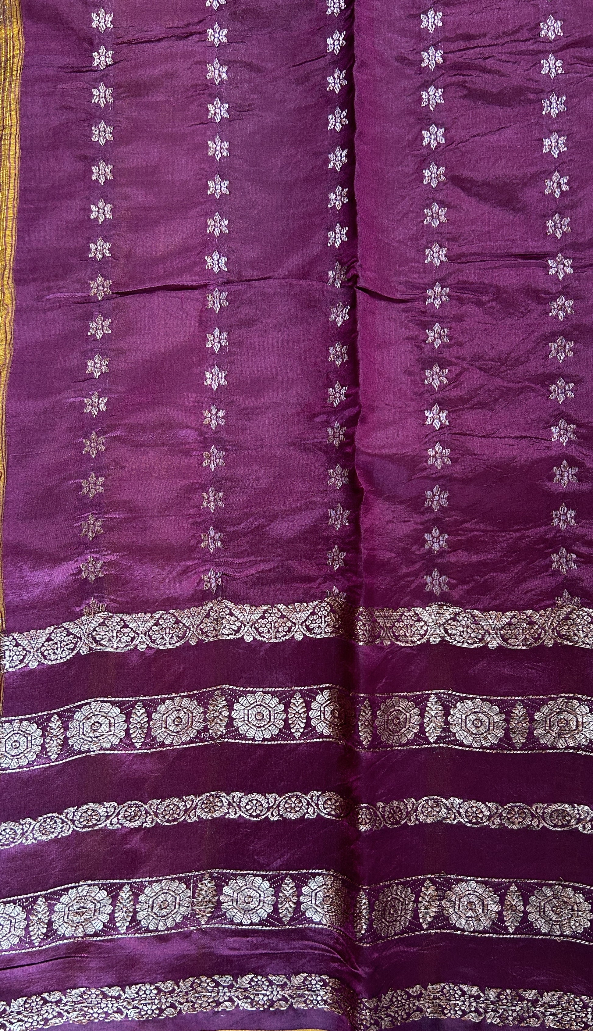 Raw Mango or Pooniya Silk Saree Yellow Colored Complemented With a Gap Border - Sampradaya Designer Studio