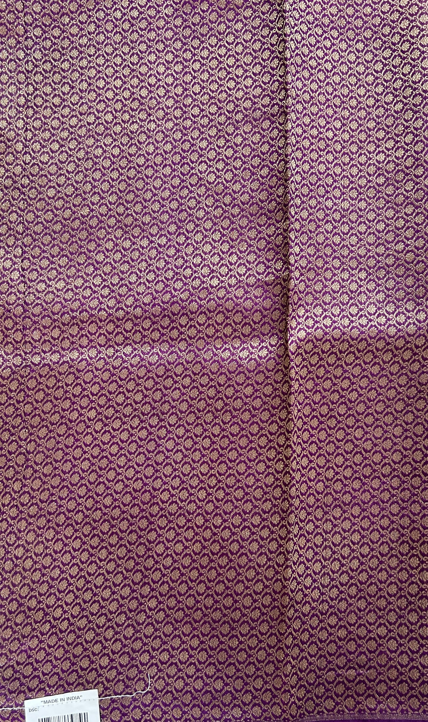 Raw Mango or Pooniya Silk Saree Purple Colored Complemented With a Mashru Border - Sampradaya Designer Studio