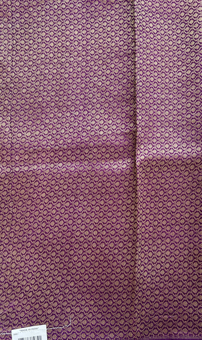 Raw Mango or Pooniya Silk Saree Purple Colored Complemented With a Mashru Border - Sampradaya Designer Studio
