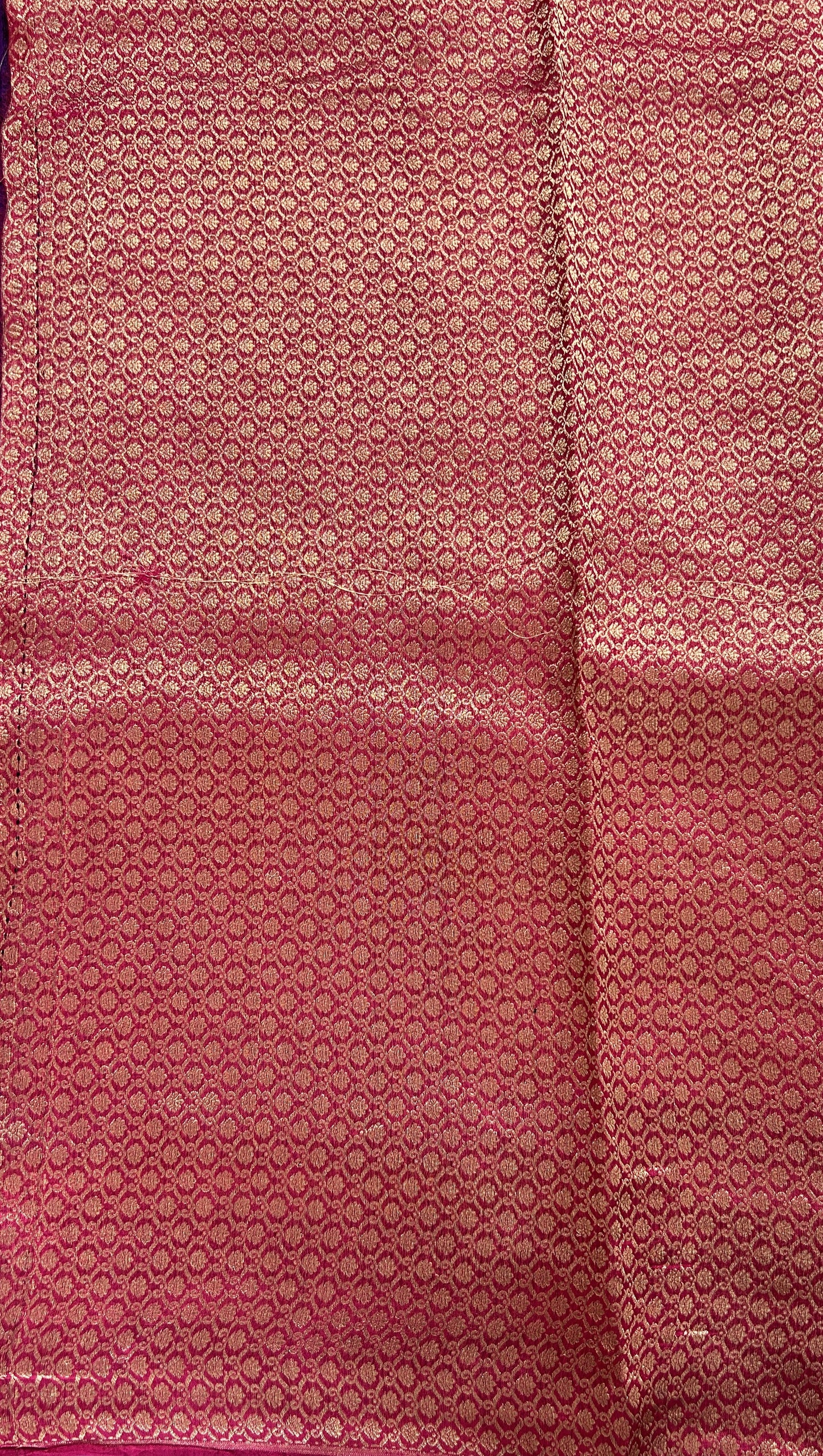 Raw Mango or Pooniya Silk Saree Purple Colored Complemented With a Zari Gap Border - Sampradaya Designer Studio