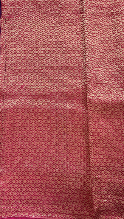 Raw Mango or Pooniya Silk Saree Purple Colored Complemented With a Zari Gap Border - Sampradaya Designer Studio