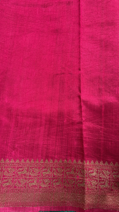 Banarasi Raw Silk Sarees Rama Green Colored Complemented With a Intricate Weaving Border - Sampradaya Designer Studio