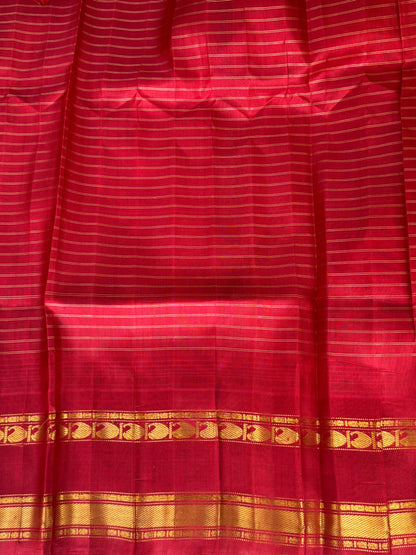 Green Gadwal Silk Saree with Gold Zari Border — Pure Handloom | Silk Mark Certified - Sampradaya Designer Studio