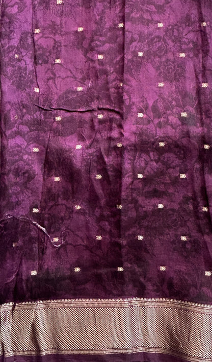Dola Crepe Saree Light Purple Colored Elegantly Paired with a Zari Border. - Sampradaya Designer Studio