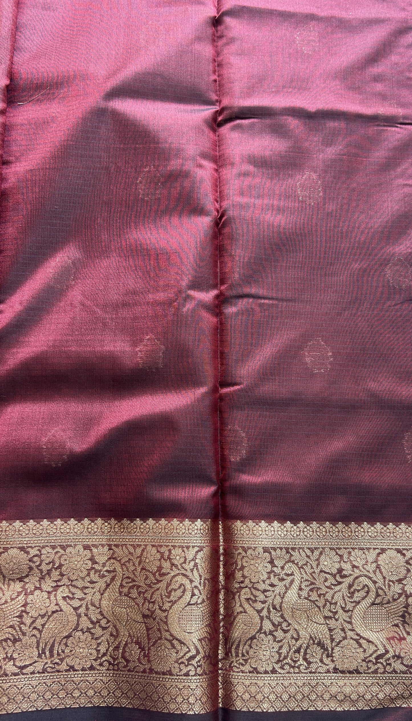 Silk kota Saree Dark Maroon colored Complemented with a Zari Border. - Sampradaya Designer Studio