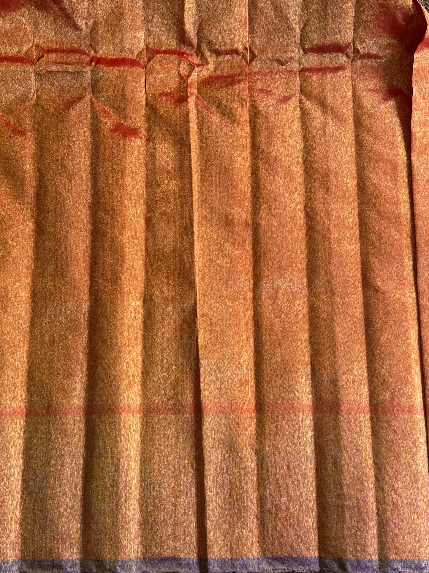 Brown Gadwal Silk Saree with Gold Zari Border — Pure Handloom | Silk Mark Certified