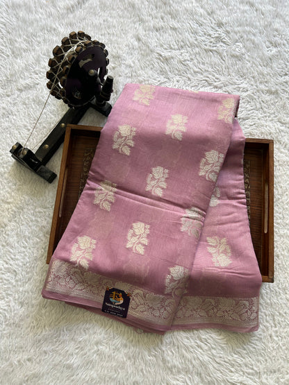 Lavender Maheshwari  Cotton Saree For Women - Elegant Office & Daily Wear.