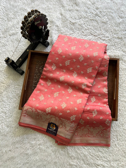 Pink Maheshwari  Cotton Saree For Women - Elegant Office & Daily Wear.