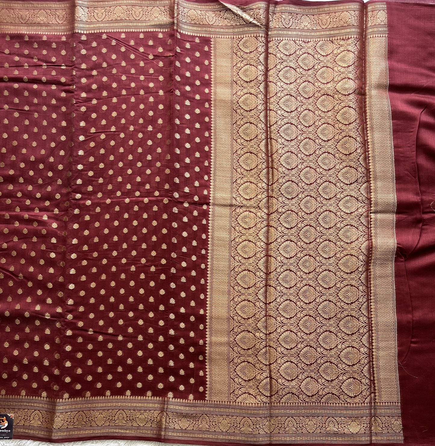 Maroon Maheshwari  Cotton Saree For Women - Elegant Office & Daily Wear.