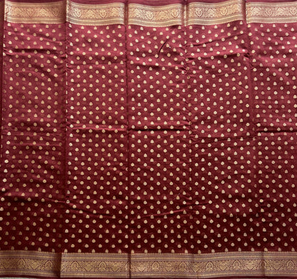 Maroon Maheshwari  Cotton Saree For Women - Elegant Office & Daily Wear.