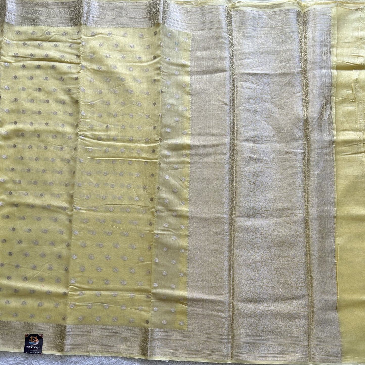 Lemon Yellow Maheshwari  Cotton Saree For Women - Elegant Office & Daily Wear.