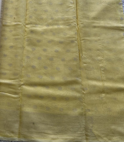 Lemon Yellow Maheshwari  Cotton Saree For Women - Elegant Office & Daily Wear.