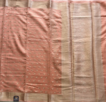 Peach Maheshwari  Cotton Saree For Women - Elegant Office & Daily Wear.
