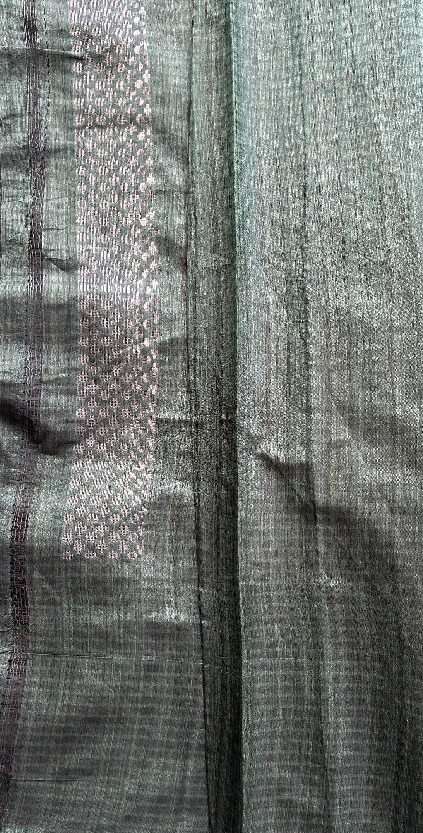 Semi Tussar Saree Bottle Green Colored complemented with a Borderless. - Sampradaya Designer Studio