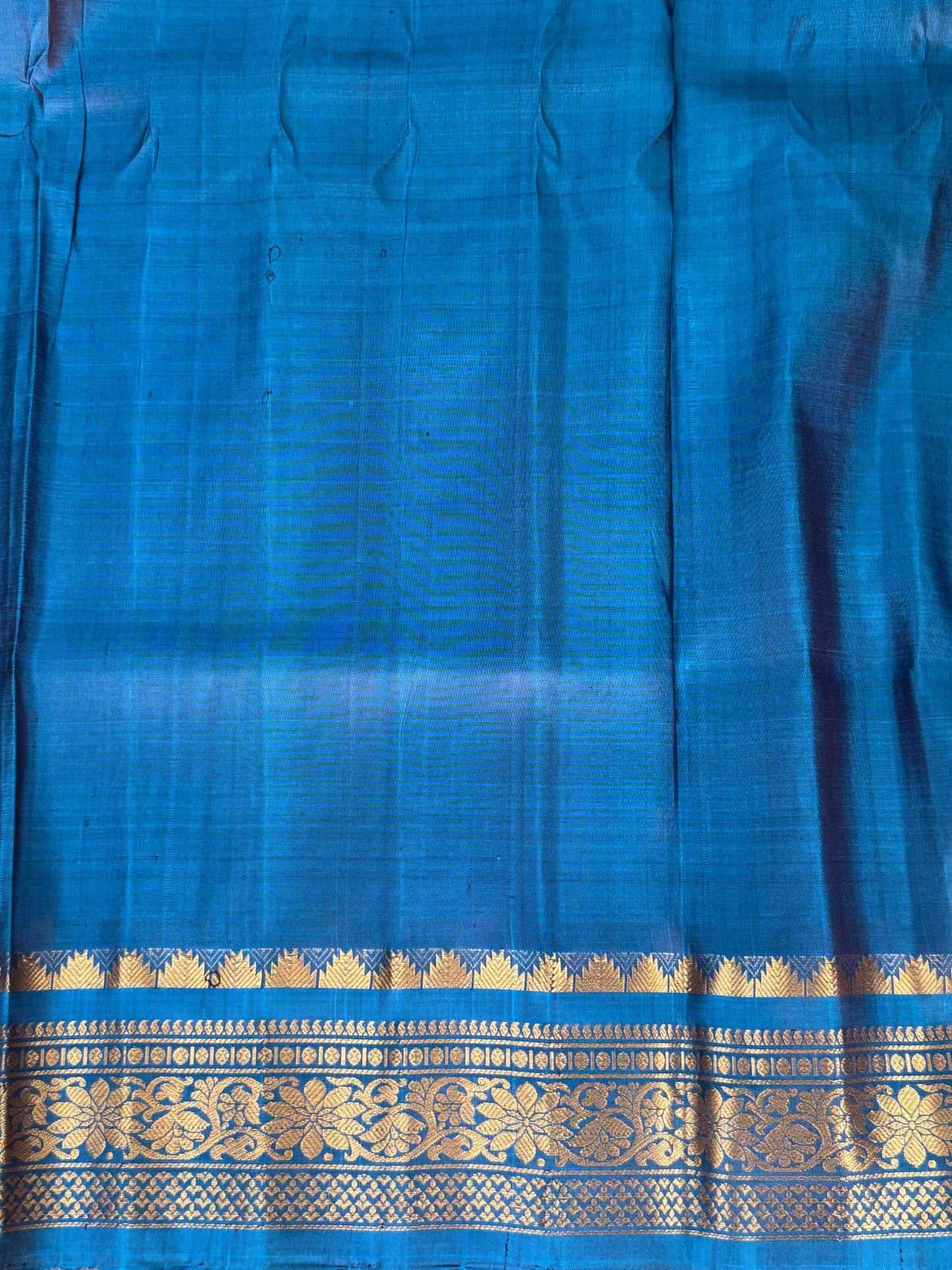 Brown Gadwal Silk Saree with Gold Zari Border — Pure Handloom | Silk Mark Certified