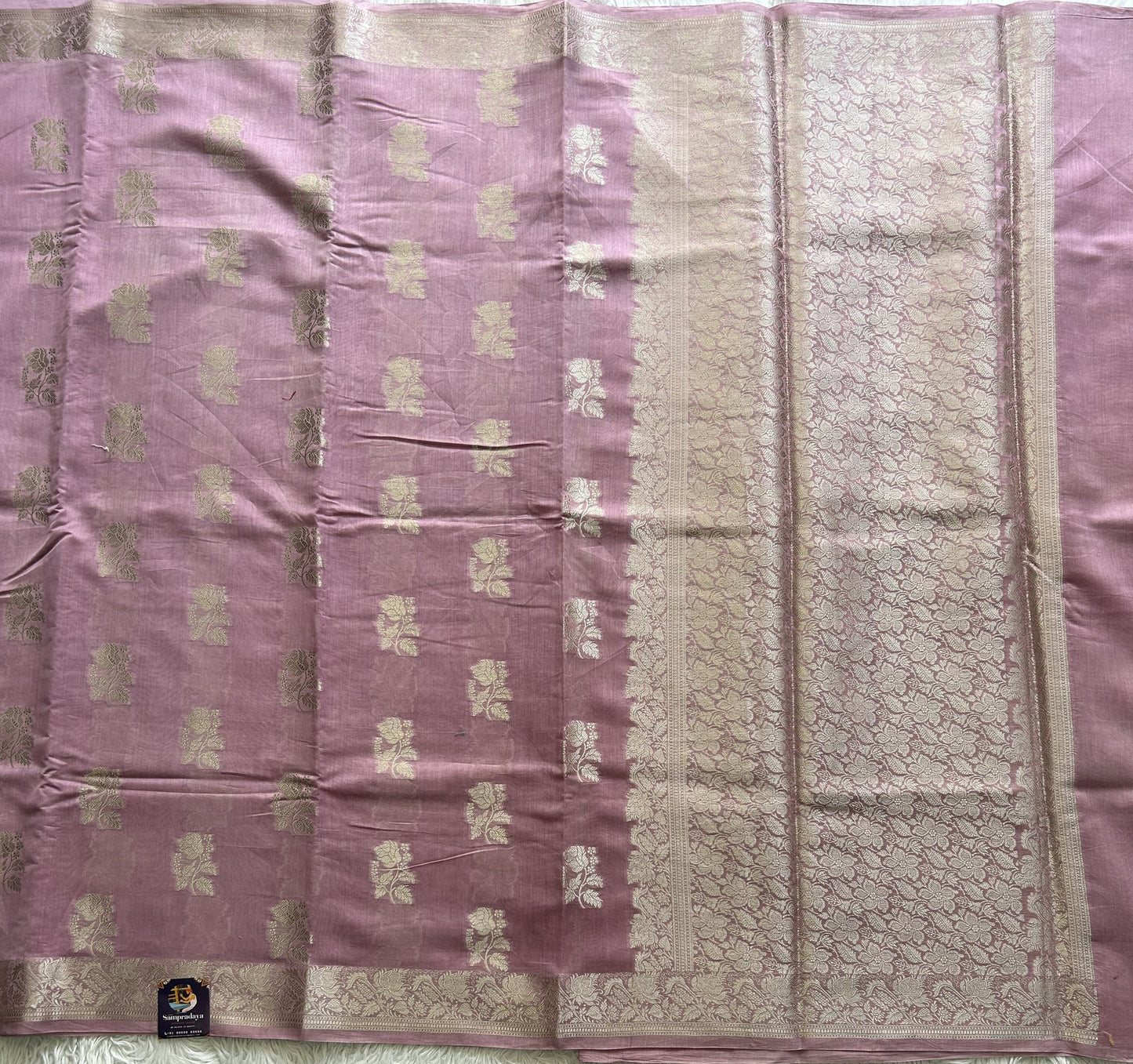 Lavender Maheshwari  Cotton Saree For Women - Elegant Office & Daily Wear.