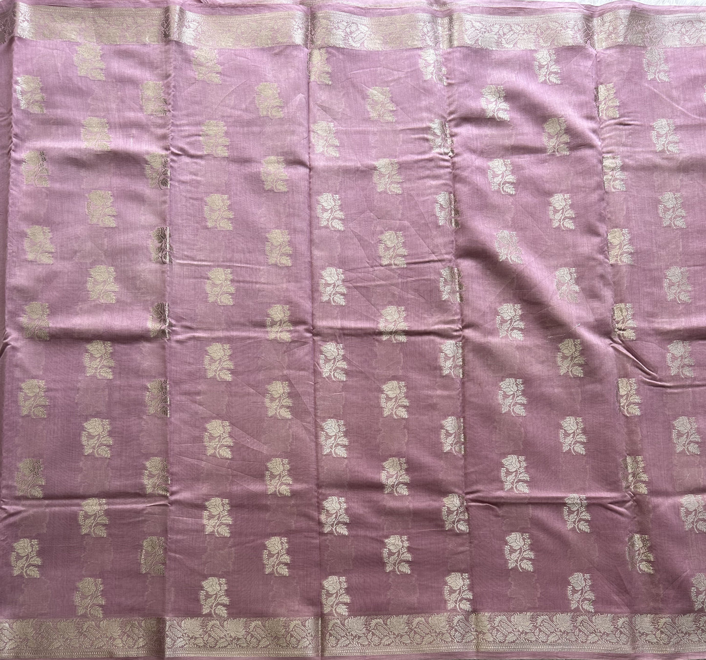 Lavender Maheshwari  Cotton Saree For Women - Elegant Office & Daily Wear.