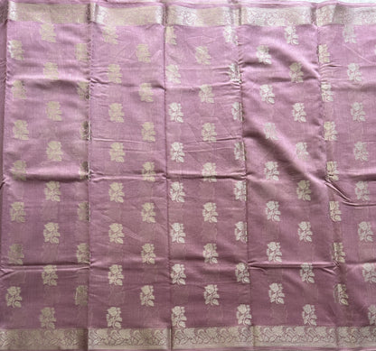 Lavender Maheshwari  Cotton Saree For Women - Elegant Office & Daily Wear.